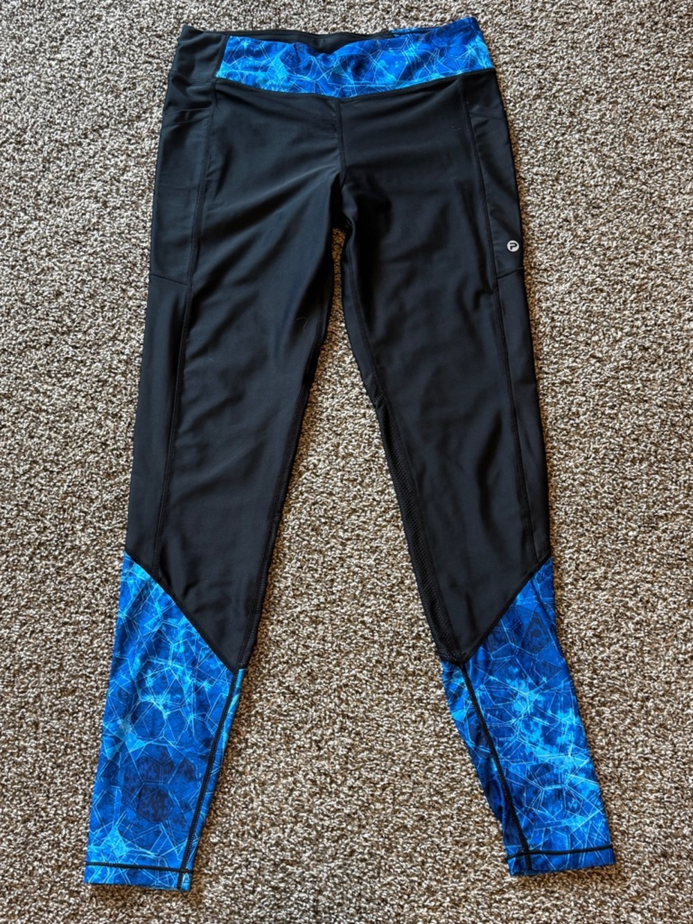 Pelagic Black Leggings with Electric Blue Accents
